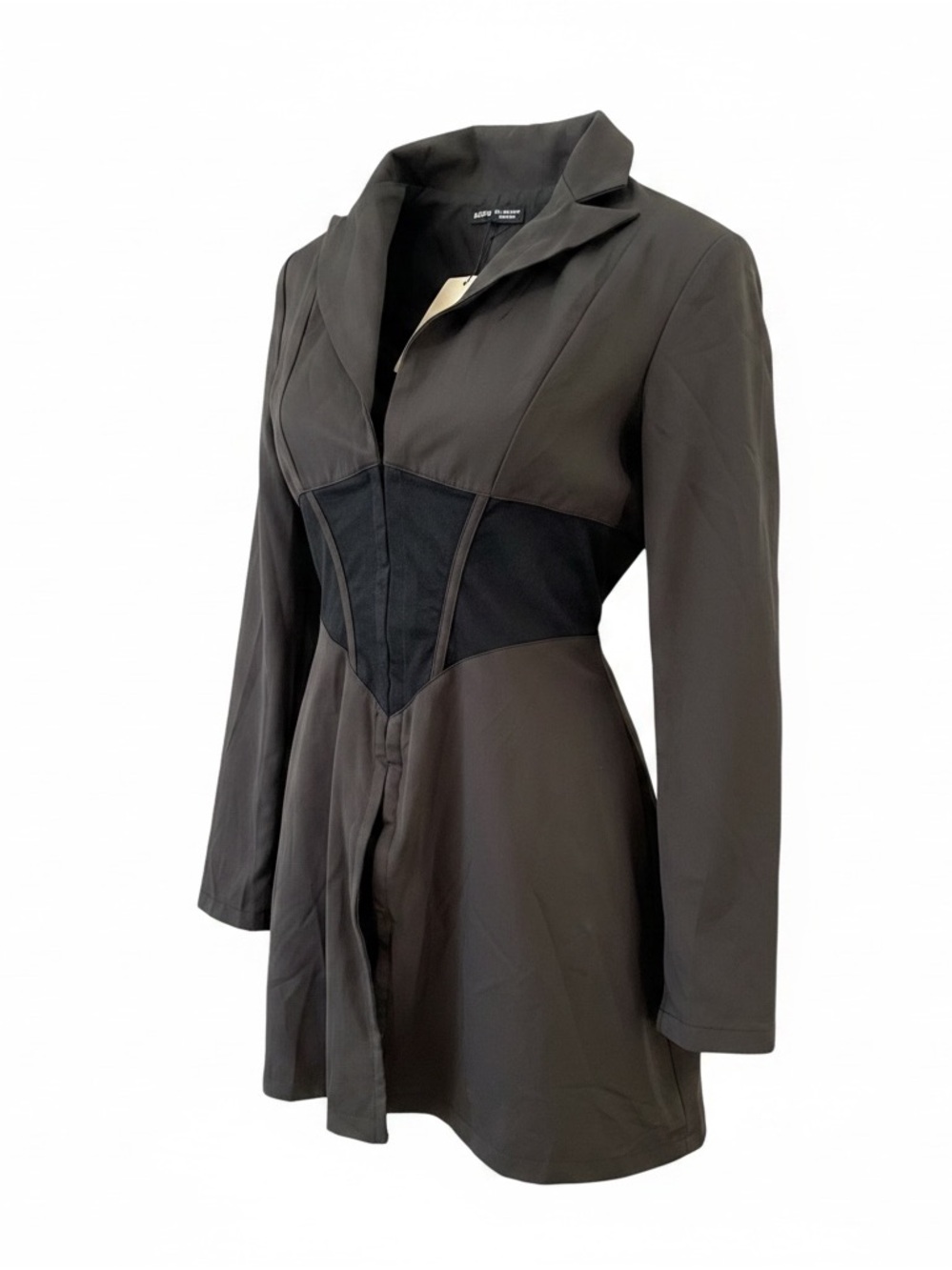 Chic Black Long Jacket with Mesh Detail dress SHEIN new with tags